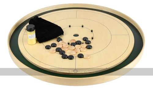 Tracey Tour Championship Crokinole Board (Masters Edition) | Official Size (31inches) - 26 Disks and Playing Wax Included - Fun tabletop Game - Disk-flicking Game