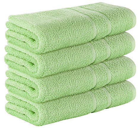 StickandShine 4er SET Premium Frottee Duschtuch 70x140 cm in hellgrün in 500g/m² aus 100% Baumwolle
