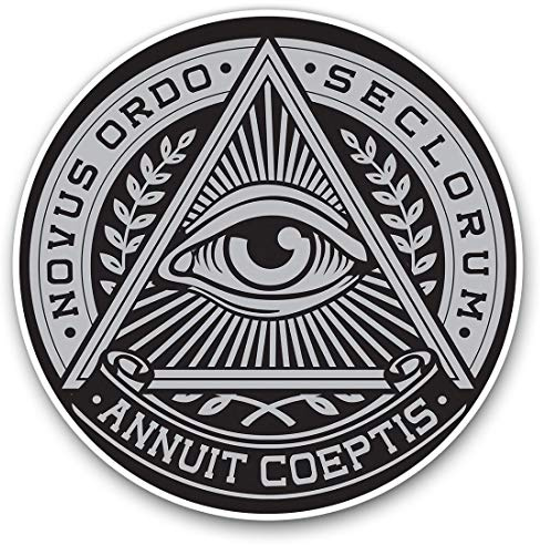 2 x Herz-Aufkleber 10 cm – Freimaurer All Seeing Eye Fun Aufkleber für Laptops, Tablets, Gepäck, Sammelalben, Kühlschränke #8062