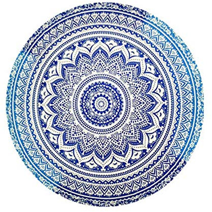 Ysoom Asciugamano da spiaggia Rotondo Boho Coperta da spiaggia Mandala Rotondo Tappetino da yoga Tovaglia da meditazione Tovaglia da picnic Tappeto fatto a mano, 150 * 150 CM