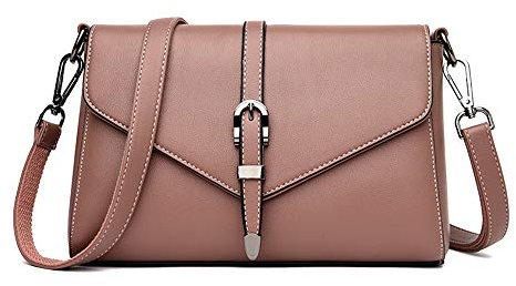Coolives Damen Umhängetasche aus PU-Leder Kleine Schultertasche Elegant Handtasche Tasche für Dame Rosa EINWEG