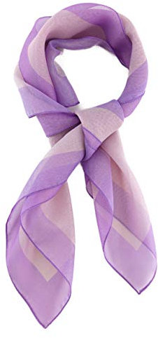 TigerTie Damen Chiffon Nickituch in violett flieder lila mit Bordüre - Größe 58 cm x 58 cm