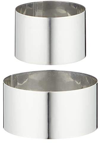 MIJOMA Set 2-teilig Speiseringe Dessertringe aus Edelstahl, Ø 6cm & Ø 8cm, für attraktives Anrichten, spülmaschinengeeignet