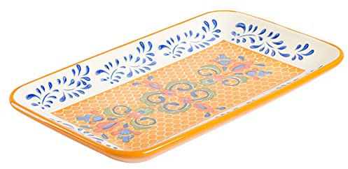 Laurie Gates by Gibson Geschirr-Set, handbemalt, Tierra Mix and Match, rechteckiger Teller (37,6 x 21,6 cm), sortiert
