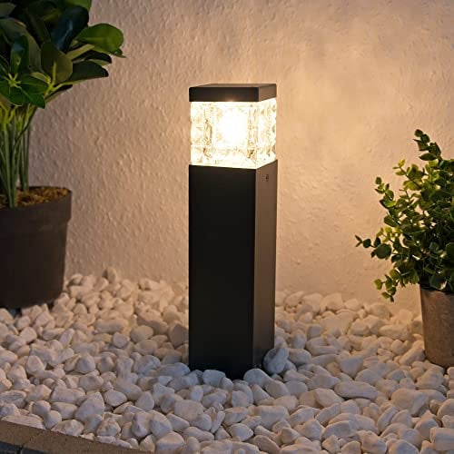 VBLED® Sockelleuchten Wegeleuchte Aussenbereich mit 6W G4 LED Leuchtmittel 12V 30cm hoch Gartenleuchte, Standleuchte, Pollerleuchte
