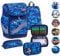 Belmil Premium Smarty Plus ergonomisches Schulranzen Set 5-teilig mit Patch Set 6 Stück, AGR, Brustgurt, Hüftgurt, Magnetverschluss (405-51/P/S Glacier Blue)