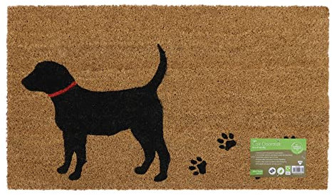 JVL Eco-Friendly Latex Backed Coir Door Mat, Puppy Love, 40 x 70 cm Approx. (02-838)