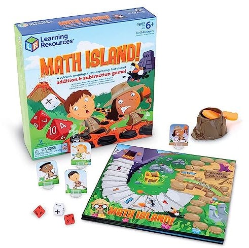 Learning Resources Maths Island Addition & Subtraktion Spiel, Lernspiele, Mathe-Spiele für 6-Jährige, Lernspielzeug, Mathe-Spiele für Kinder, Lernspiele für drinnen, Alter 6+
