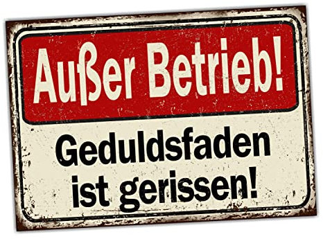 Außer Betrieb Lustiges Schild Achtung Spruch lustig Hinweisschild Warnschild Fun Verbot