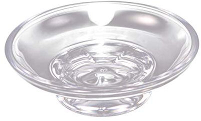 TOPBATHY Glas-Seifenschale für Essentials-Seifenschale transparent rund, Seifenhalter, dekorativ, für Dusche, Badewanne, Waschbecken, Küchenspüle