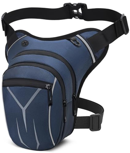 Beintasche Motorrad für Herren Damen VOBUKE Wasserdicht Beinbeutel Taktische Tasche Multitaschen Sport Gürteltasche Reflektierende Abnehmbare Beingurte Hüfttasche für Wandern Camping Klettern Reiten