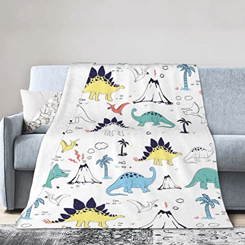 Dino-Dinosaurier-Decke, superweich, warm, Bettwäsche, Überwurf, Decken für Couch, Schlafzimmer, Sofa, Büro, Auto, alle Jahreszeiten, gemütliche Flanell-Plüschdecke, Erwachsene, 152.4x127.7 cm