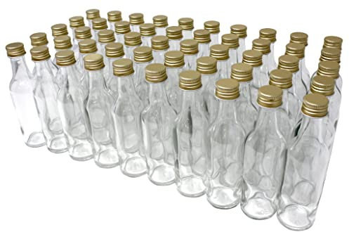Aromhuset 50 x 50 ml leere Glasflaschen mit Wodkahals, kristallklar