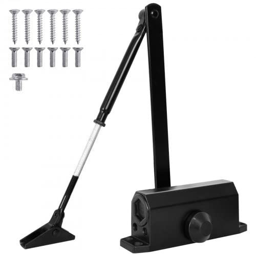 Zimoer Chiudiporta Automatico Idraulico Chiudiporta a Molla Regolabile,Chiudiporta lega di Alluminio per Commerciale/Domestico,Chiudiporta da Alto Braccio Standard,25-65 kg
