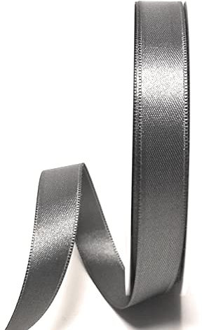s.dekoda Satinband 25m x 15mm Grau - Anthrazit Schleifenband Dekoband Satin