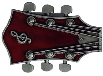 Swetopq Vintage Metall Gitarre Form Gürtelschnalle, DIY Bund Zubehör, Western Cowboy Rock Style Gitarre Gürtelschnallen für Männer