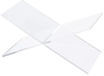 BOTCAM Acryl-Buchständer, transparenter Buchhalter für Display, Stabiler offener Buchständer für Schreibtisch, Küche, Theke, Leseständer, Buchhalter Holz Besteckkorb (Clear, One Size)