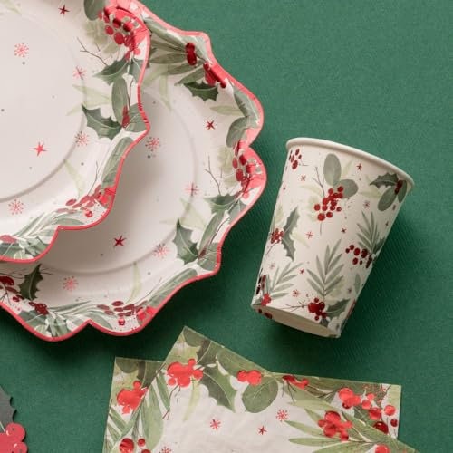 SANTEX 8194-7, Lot de 10 Gobelets Noël Tradi 25cl, Blanc/Rouge