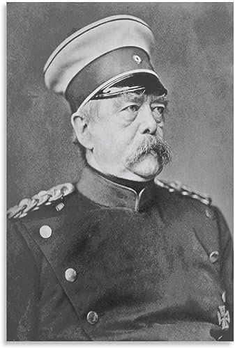 LVTFCO Otto von Bismarck-Porträt, Poster und Drucke, Schwarz-Weiß-Wandkunst, preußischer Kanzler, Leinwandgemälde für Heimdekoration, Bild, 50 x 70 cm, ohne Rahmen
