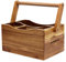 PANDAWOOD Acacia Wood Silverware Caddy - Outdoor Utensil Holder for Parties, Camping & Picnics