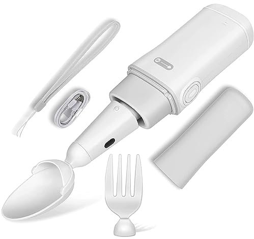 HYQNG Cuillère Parkinson pour tremblements des Mains, Aide à l'alimentation Anti-secousses pour Personnes âgées, ustensiles adaptatifs pour tremblements des Mains et maladie de Parkinson, Technologie