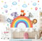 DECOWALL SG3-2318 Regenbogen Kinderzimmer Wandtattoo (146x100cm) Tiere Sterne Wandsticker Selbstklebend Wandtattoo, Wandaufkleber, Wanddeko für Kinder Babyzimmer Deko