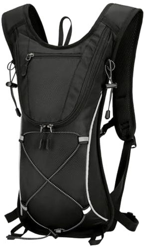 PORUPAEL Leicht Fahrradrucksack, 20L Wanderrucksack klein, Wasserdicht Rucksäcke für Herren und Damen, Wasserdicht Laufrucksack Skirucksack MTB Rucksack für Radsport,Camping,Laufen (schwarz)