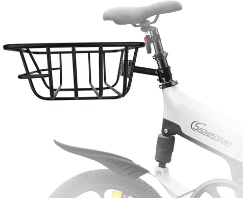 SachsenRAD Porte-vélos arrière avec panier, porte-vélos en métal de qualité supérieure pour l'arrière du vélo, porte-bagages avec sangle de serrage gratuite, porte-vélos réglable pour l'arrière du