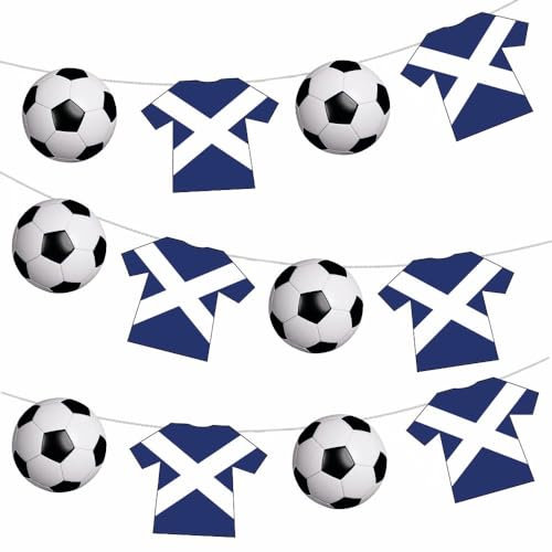 AK Giftshop Scotland Football Bunting Party Decorations Euro World Cup - 12pcs / 2.5m Ribbon