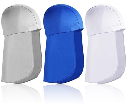 YATEICBC 3 Stück Barak Rafa Hut, Helmfutter mit Nackenschutz, kühlende Skull Cap, Sweat Cap mit Tail Sonnenschutz, Radfahren und Laufen Nackenschutz Cap, Männer Frauen