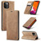 owlhold Handyhülle für iPhone 12/12 Pro Hülle, Premium Lederhülle Weiches Vintage-Nubukleder Faltbare Ständer Klapphülle Kartenfach Standfunktion stoßfest Schutzhülle für iPhone 12/12 Pro -Braun