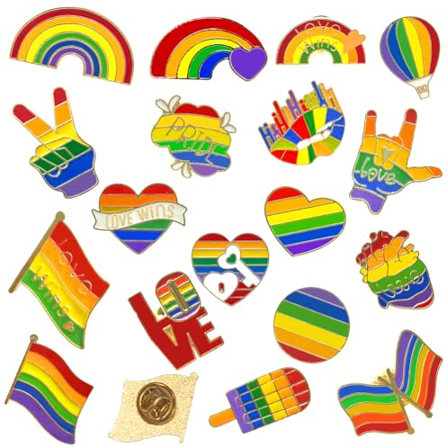 Felicify Broche Arc en Ciel, 18 Pièces Broches LGBTQ, Broches LGBT Arc-en-Ciel Pride, Broches Pride, LGBTQ Accessoires pour Vêtements Sacs à Dos Écharpes