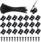 100 Pz Supporto per Fascette Stringicavo + 100 Pezzi Fascette in Nylon Nero con Viti, Base di Fissaggio per Fascette Fermacavi Set per Cavi per Casa e Ufficio