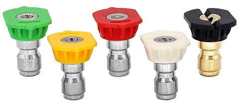2000 PSI Pressure Washer Nozzles, Replacement for Greenworks Cleaning 5201502, Compatible with all Greenworks Pressure Washers, 1/4-Inch Quick Connect, Set of 5