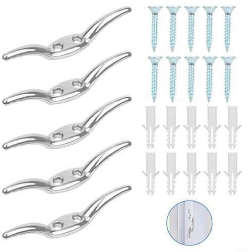 Curtain Metal Hooks Blinds Vertical Roller Positioning Rope Hooks Cleat Cord Pull Holder for Home Office Window Blinds Curtains Sun Shades Ropes(5pcs)