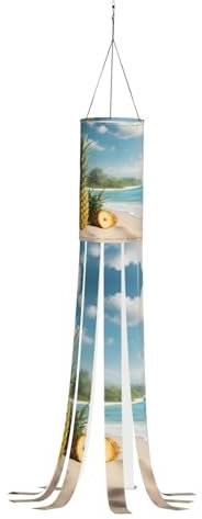 YQTGBCED Strand-Windsäcke mit Ananas-Motiv, Herbst- bis Winter-Windsäcke, Outdoor-Dekoration für Thanksgiving, Polyester-Windsack