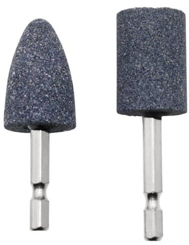 Easnea 2 Pcs Rotary Grinding Stone, 1/4'' Hex Shank, Chrome Corundum, 7.1cm x 7.9cm (2.80in x 3.11in), Tool Accessory, Grinding Wheel