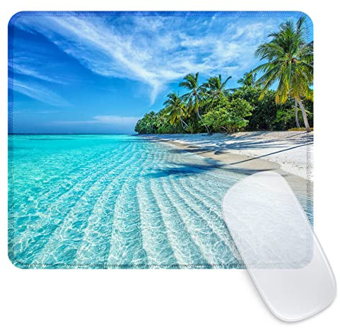 Ksriylm Mauspad,Quadratisches SchöNer Strand Serie Mouse Pad,FüR BüRo Und Zuhause,Mousepad Mit Motiv,Wasserdichtes Mousepad,rutschfeste Gummiunterseite,Computer-Mauspads FüR Kabellose Maus