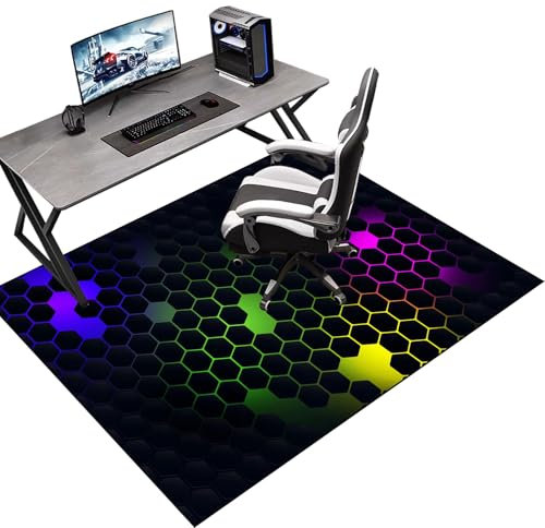 Tkuhknag Tapis Chaise Gaming - Tapis Protège-Sol pour Chaise - Tapis Bureau Sol - Tapis Protection Sol Chaise Bureau - Protection de Sols Durs - Protège Parquet - Tapis Antidérapant 60 x 70 cm