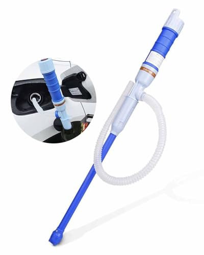 Battery Operated Liquid Transfer Pump, Electric Siphon Pump for Gas, Water, Oil, and Other Liquids Pumps Up to 5L Per Minute, Portable Handheld Design in Blue
