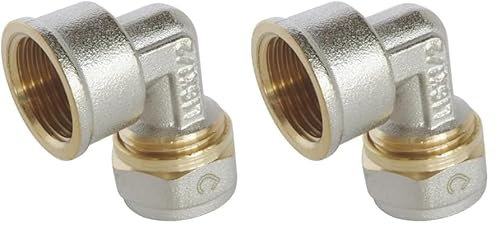 SOMATHERM FOR YOU, Coude à visser pour tube multicouche Ø16 Femelle 15/21 - Raccord équerre 90° démontable, facile à installer sans outil, étanchéité optimale, pression max 10 bars (Lot de 2)