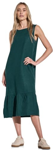 Street One SOL_Sleeveless Volant Dress solid Dark Garden Green 34