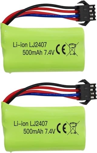 2PCS 7.4 V 700 mAh Batterie Lithium avec Prise SM-4P et Câble de Charge USB pour Voiture RC, Bateau, Camion, Voiture Jouet EC16 DE85 RC, Blaster Électrique de Billes de Gel M416