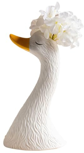 Keramikvase, Keramikblume Vase - Keramiktischskulptur Für Bücherregal | Weiß Süßer Schwan Figur Blumenpot | -Heimschlafzimmer Ornamente Für Gartenfarmhouse