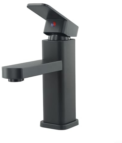 ZiStarlilife Rubinetto miscelatore per lavabo da bagno in acciaio inossidabile Rubinetto per lavabo monocomando rubinetto miscelatore a cascata con superfici anti-impronte