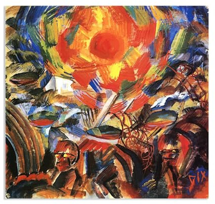 RXNHGJDS Otto Dix Poster Abendsonne Berühmte Gemälde Leinwand Ölgemälde Reproduktionen Kunstdruck auf Leinwand Wohnzimmer Wanddekoration60x60cm(24x24in) Rahmenlos