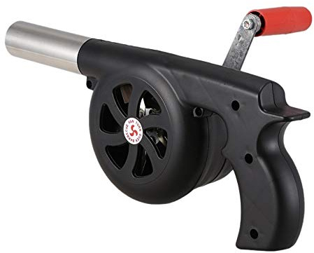 Akku-Laubbläser,Laubsauger Handkurbeln Barbecue Gebläse Grill Ventilator for Outdoor-Camping-Grill