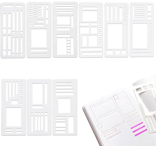 Aribliseza Bullet Journal Zubehör, 9 Stk Schablonen/Journaling Set, Flexibel Data Vorlage, Scrapbooking/Zeichenschablonen