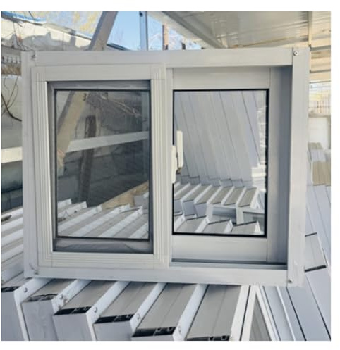 SHAARI Keller-Schiebefenster, Schiebefenster Mit Fliegengittern, Konstruktion Aus Aluminiumlegierung Geeignet für HüHnerstäLle, LagerhäUser(80x80cm)