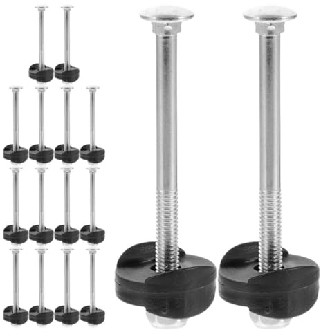 HOMOBABE 16pcs Trampoline Bolt and Nut Set with Anti-loose Long Screws for Pole Fixing, Trampoline Leg Screw Replacement Kit for Stability and Secure Installation